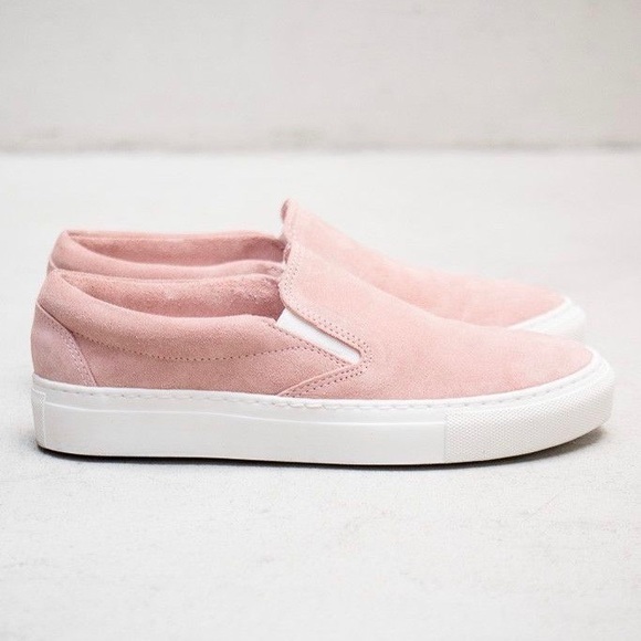 pinked suede slip on vans